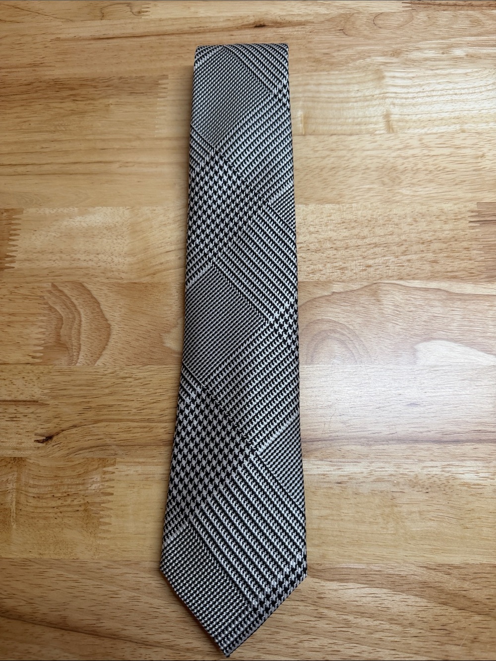 Michael Kors Classic Black and White Glen Plaid Tie